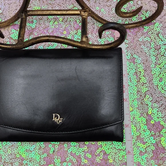 Christian Dior Black Leather Compact Wallet - Picture 13 of 13